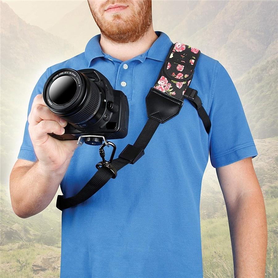USA GEAR GRCMSS0100FLEW Sangle Épaule Bandoulière Rembourée en Néoprène pour Appareil Photo Floral - Simple Boutique