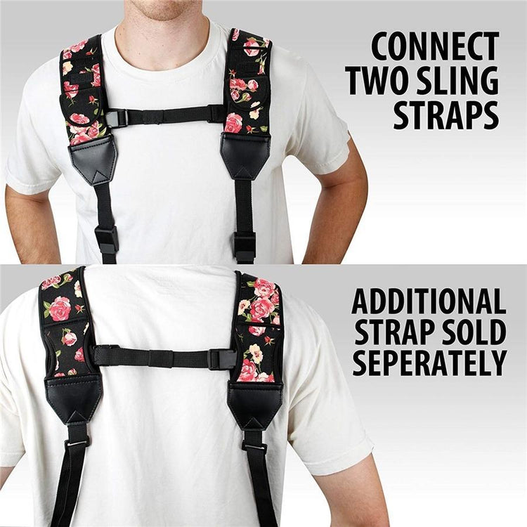 USA GEAR GRCMSS0100FLEW Sangle Épaule Bandoulière Rembourée en Néoprène pour Appareil Photo Floral - Simple Boutique