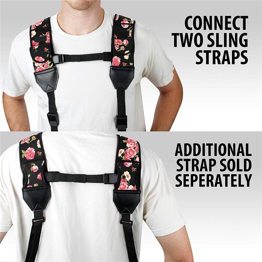 USA GEAR GRCMSS0100FLEW Sangle Épaule Bandoulière Rembourée en Néoprène pour Appareil Photo Floral - Simple Boutique