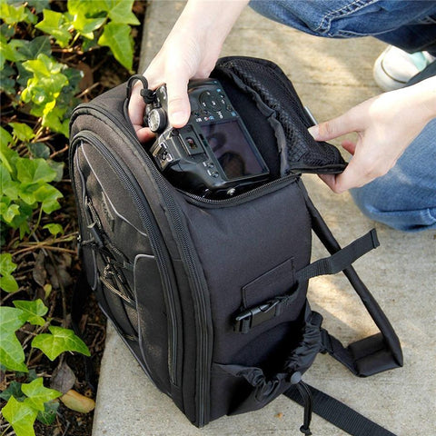 USA GEAR GRSLS16200BKEW Sac à dos pour Appareil Photo SLR avec Étui Imperméable Noir