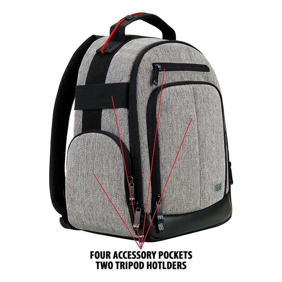 USA GEAR GRULUBK100GYEW Sac à Dos pour Camera Personnalisable Gris - Simple Boutique
