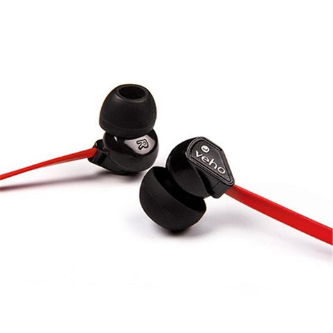 Veho Z1 - Écouteurs Intra-Auriculaire Filaire avec Cordon Anti-Enchevêtrement, Rouge