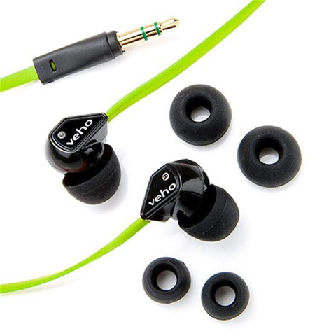 Veho Z1 - Écouteurs Intra-Auriculaire Filaire avec Cordon Anti-Enchevêtrement, Vert