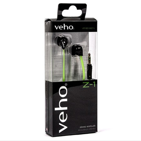 Veho Z1 - Écouteurs Intra-Auriculaire Filaire avec Cordon Anti-Enchevêtrement, Vert