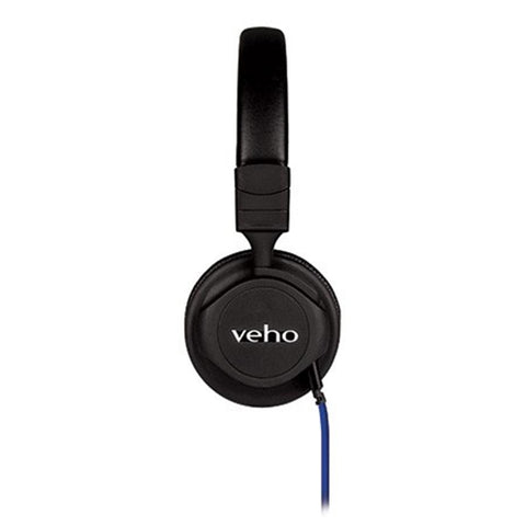 Veho Z4 - Casque d'écoute Filaire, Léger et Pliable avec Microphone et Télécommande, Noir