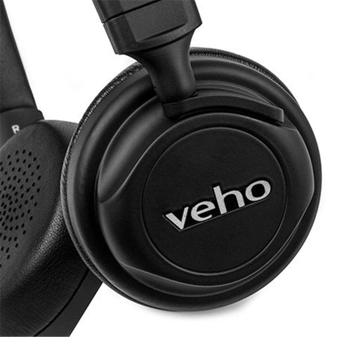 Veho Z4 - Casque d'écoute Filaire, Léger et Pliable avec Microphone et Télécommande, Noir
