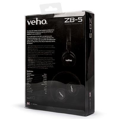 Casque d'écoute Bluetooth sans fil Veho ZB5 - Noir