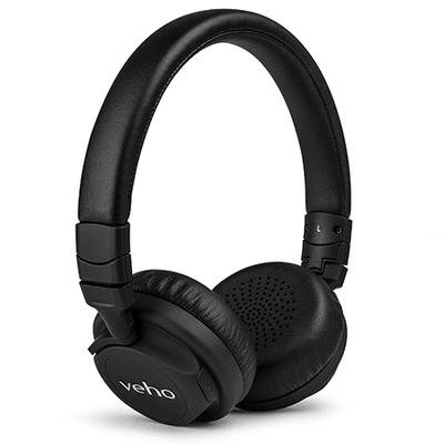 Veho ZB-5 - Casque d'écoute Bluetooth, Léger et Pliable avec Microphone contrôles audio Noir