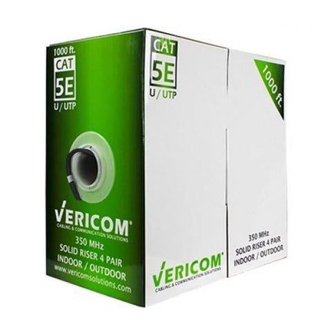 Vericom Câble Réseau Cat5e Solid - FT4/CMR - Noir 1000'