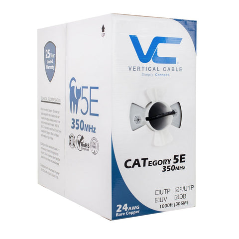 Vertical Cable 059-486CMXT Câble Réseau Extérieur Cat5e Direct Burial ETL CMXT 24 AWG Noir 1000'