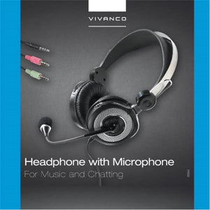 Vivanco - Casque d'écoute avec Microphone, Filaire et Léger, Noir - Simple Boutique