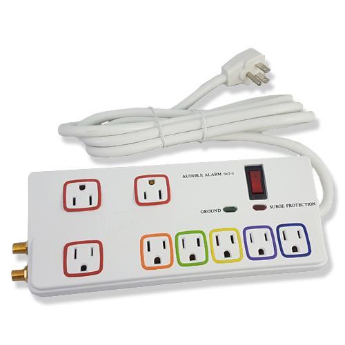 Vivid Protecteur De Surtension Électrique 8 Prises 2160J 6Pi Blanc - Simple Boutique