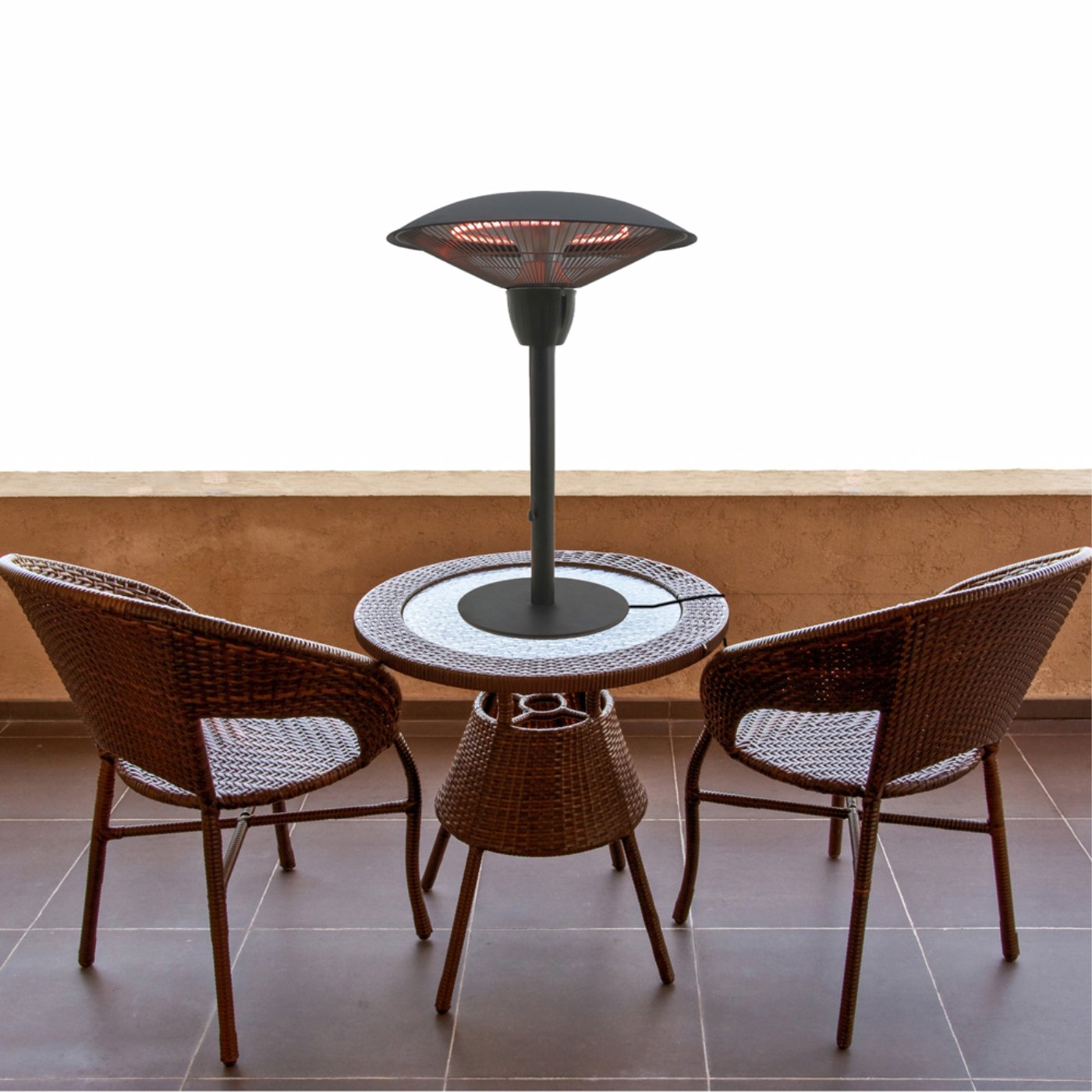 Westinghouse WES31-1566 Chaufferette Électrique de Patio sur Pied Infra-Rouge Noir - Simple Boutique