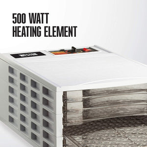 Weston - Déshydrateur d'aliment à 6 Plateaux Antiadhésif, Ventilateur Ultra-Silencieux, 500W, Blanc - Simple Boutique