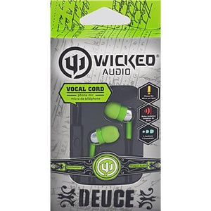 Wicked Audio Écouteurs Boutons avec Microphone Vert ou Rouge - Simple Boutique