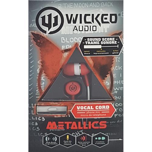 Wicked Audio Écouteurs Boutons avec Microphone Vert ou Rouge - Simple Boutique