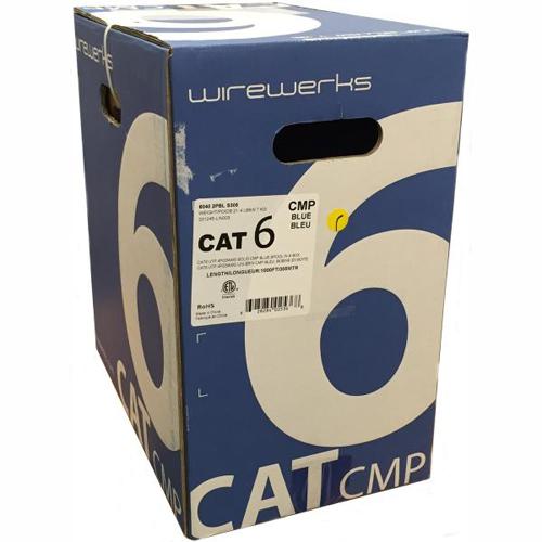 WireWerks Câble Réseau Cat6 FT6/CMP cUL Plenum Solid Bleu 1000' - Simple Boutique