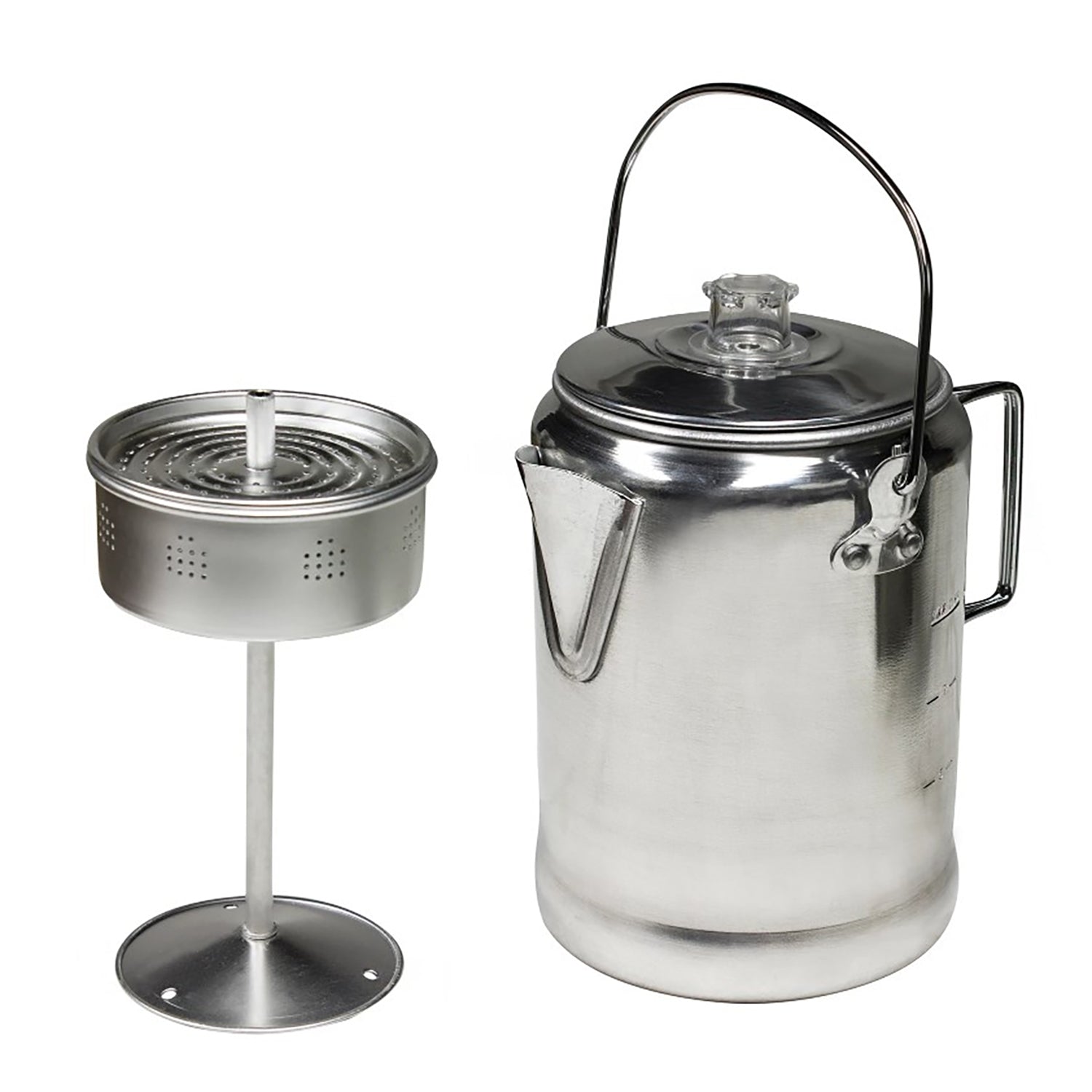 World Famous - Percolateur pour Utilisation Extérieur, Capacité de 6 à 9 Tasses, Fabriqué en Aluminium - Simple Boutique
