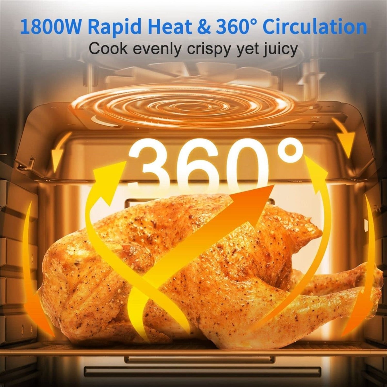 WowChef - Four de Comptoir avec Friteuse à Air 10 en 1, Rotisserie, Friteuse, Déshydrateur, Capacité XL, 9 Accessoires, Noir - Simple Boutique