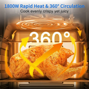WowChef - Four de Comptoir avec Friteuse à Air 10 en 1, Rotisserie, Friteuse, Déshydrateur, Capacité XL, 9 Accessoires, Noir - Simple Boutique