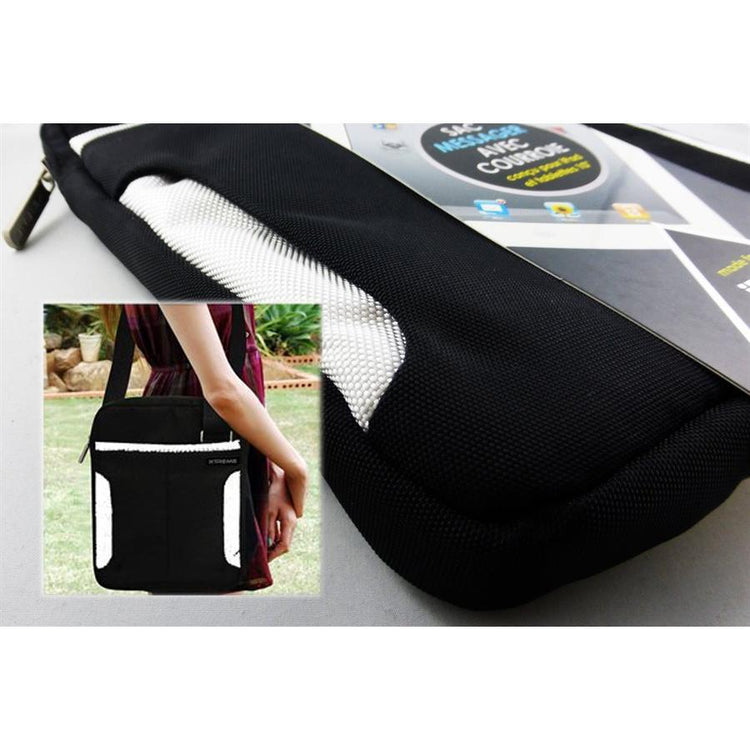 Xtreme 51510-WHT Sac Messager Avec Courroie de 10po pour Ipad ou Tablette, Noir et Blanc - Simple Boutique