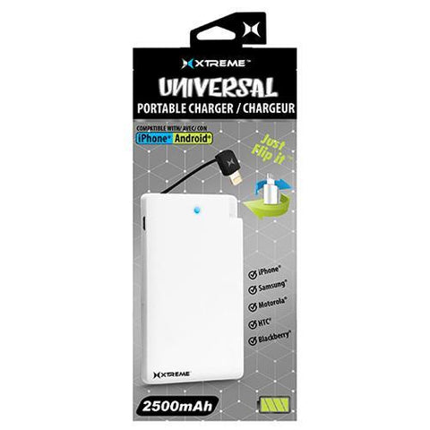 Xtreme Chargeur Portable Universel 2500 mAh Noir ou Blanc pour Apple ou Android