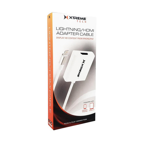 Xtreme PAC2-1023-AST Adapteur Lightning à HDMI pour iPhone et iPad, Blanc