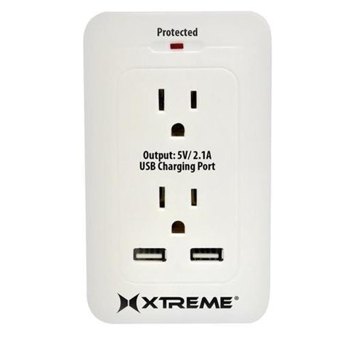 Xtreme Prise Duplex Électrique Avec 2 Ports De Recharge USB 5V/2.1A