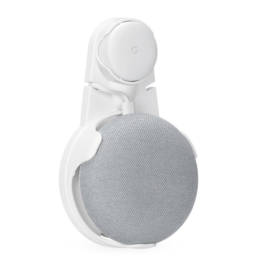 Xtreme Support de Fixation Murale pour Google Home Mini, Encombrement Réduit, Montage sur Prise Secteur, Gestion du Cordon, Blanc - Simple Boutique