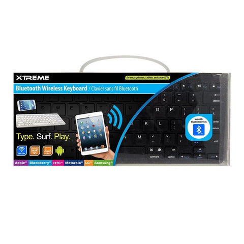 Xtreme XBK2-0104-BLK Clavier Bluetooth Sans-Fil pour Téléphone Intelligent, Tablette et Télévsion Intelligente, Noir