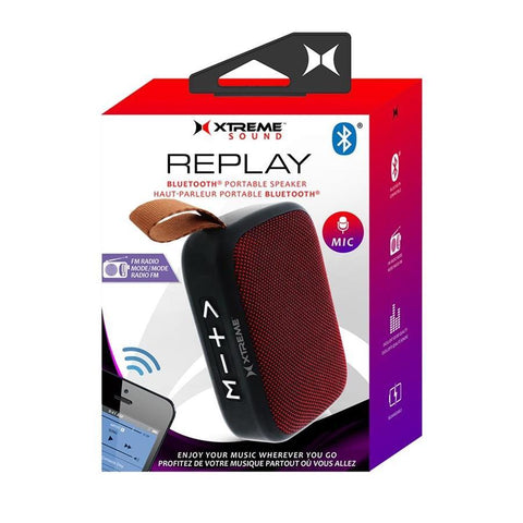 Xtreme XBS9-1050-RED Haut-Parleur Portable Replay Bluetooth, Résistant aux Éclaboussures, Rouge