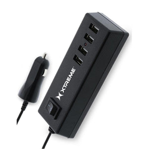Xtreme XCC8-1018-BLK Chargeur de Voiture 4 Port USB, Câble de 3 Pieds, Noir - Simple Boutique