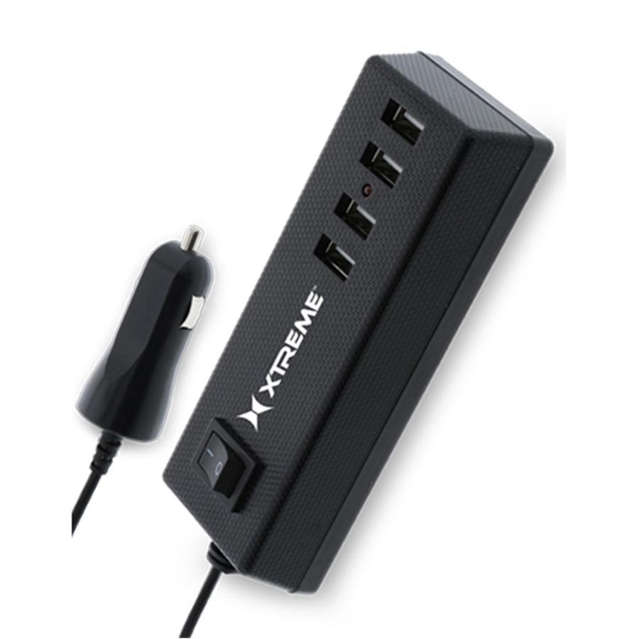 Xtreme XCC8-1018-BLK Chargeur de Voiture 4 Port USB, Câble de 3 Pieds, Noir - Simple Boutique