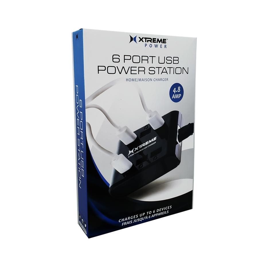 Xtreme XHC8-0102-BLK Chargeur de Maison avec 6 Port USB 4.8Amp. Pour Tablette, Téléphone et Plus, Noir - Simple Boutique