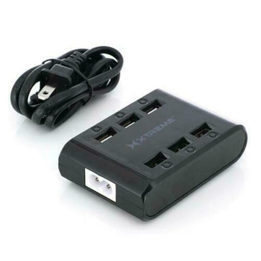 Xtreme XHC8-0102-BLK Chargeur de Maison avec 6 Port USB 4.8Amp. Pour Tablette, Téléphone et Plus, Noir - Simple Boutique