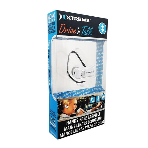 Xtreme XHF9-0101-WHT Oreillette Main-Libre Rechargeable, Bluetooth, Blanc