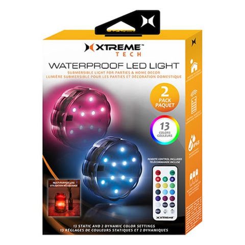 Xtreme XLB7-1025-CLR - Ensemble de 2 Rondelles de Lumière LED, Hydrofuges, avec Télécommande
