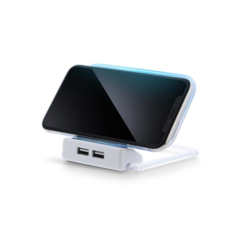 Xtreme XWC8-1011-WHT Chargeur Sans Fil Rotatif + 2 Port de Charge USB, Blanc