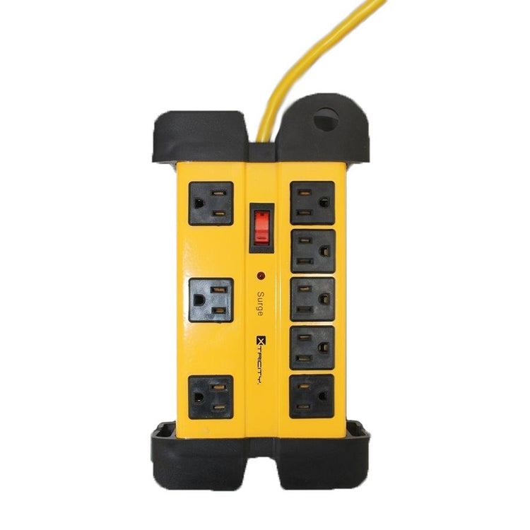 Xtricity 3-70626 Protecteur de Surtension Élctrique 8 Prises Usage Robuste 1200J 6pi Jaune - Simple Boutique