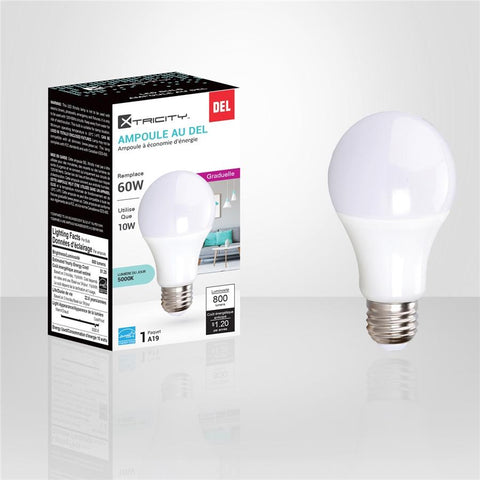 Xtricity - Ampoule DEL Gradable à économie d'énergie, 10W, Culot E26, 5000K Lumière du Jour