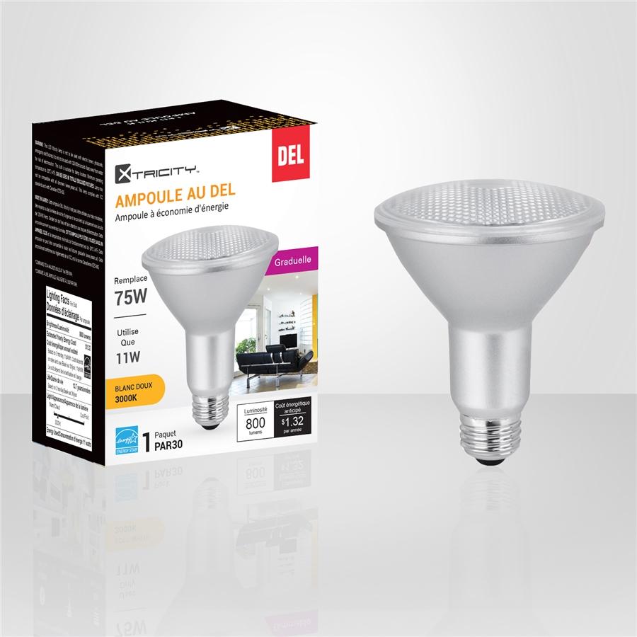 Xtricity - Ampoule DEL Gradable à économie d'énergie, 11W, Culot E26, 3000K Blanc Doux - Simple Boutique