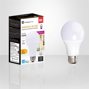 Xtricity - Ampoule DEL Gradable à économie d'énergie, 17W, Culot E26, 3000K Blanc Doux - Simple Boutique