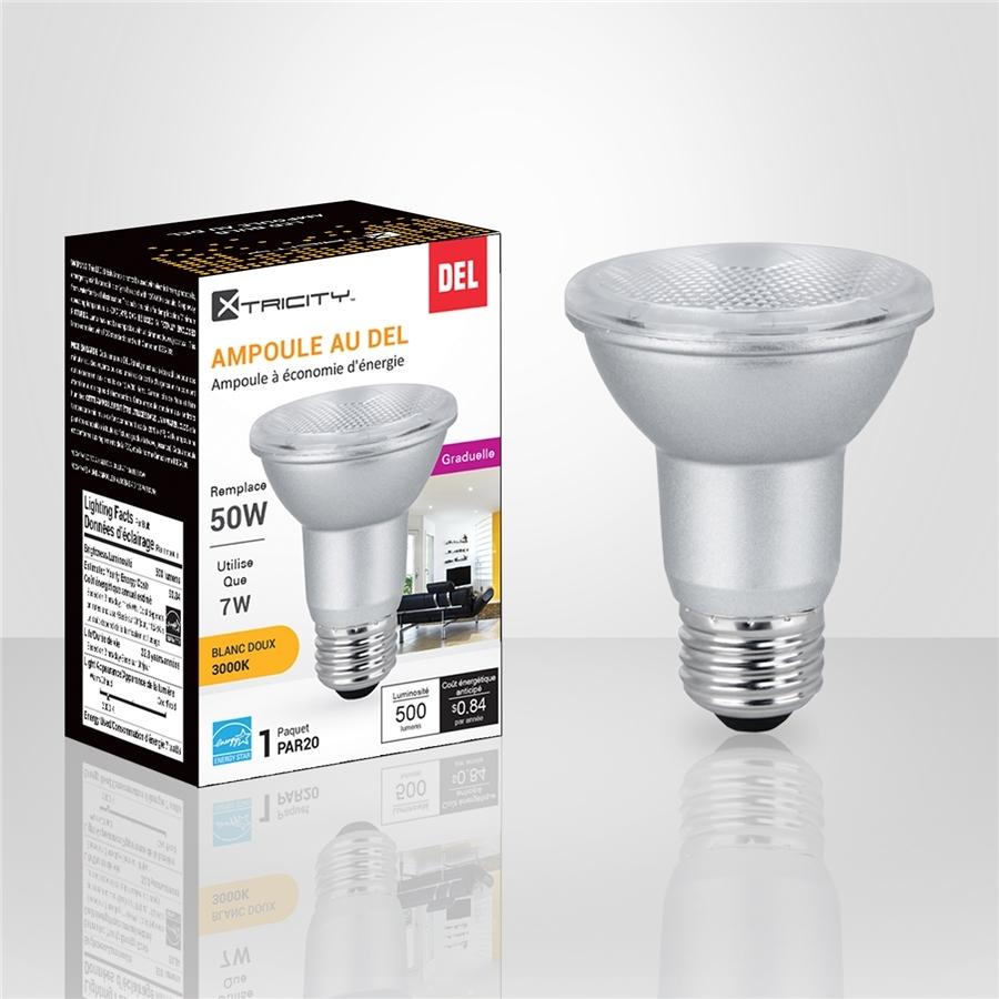 Xtricity - Ampoule DEL Gradable à économie d'énergie, 7W, Culot E26, 3000K Blanc Doux - Simple Boutique