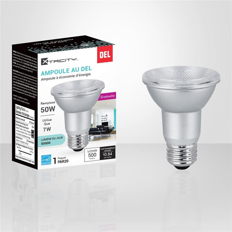 Xtricity - Ampoule DEL Gradable à économie d'énergie, 7W, Culot E26, 5000K Lumière du Jour - Simple Boutique