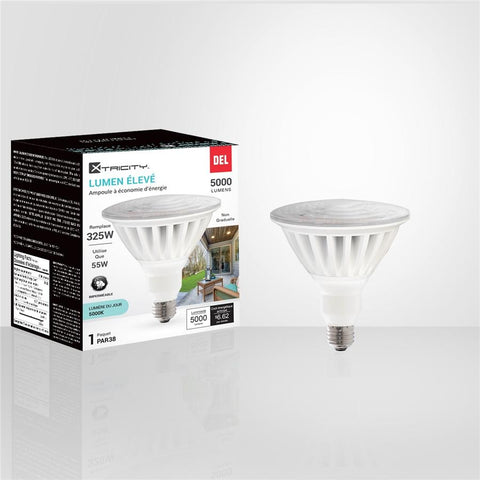 Xtricity - Ampoule DEL Lumen Élevée à économie d'énergie, 55W, Culot E26, 5000K Lumière du Jour