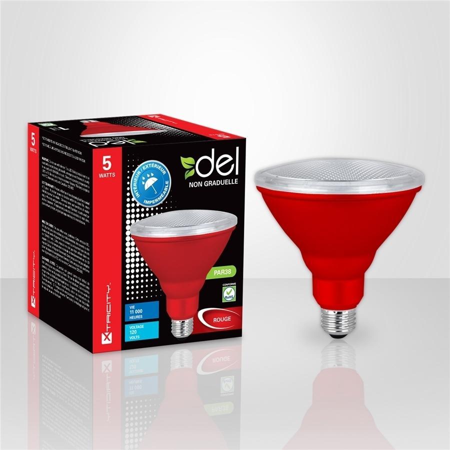 Xtricity Ampoule DEL PAR38/7W/120V/Rouge/Intérieur et Extérieur 1 Un - Simple Boutique