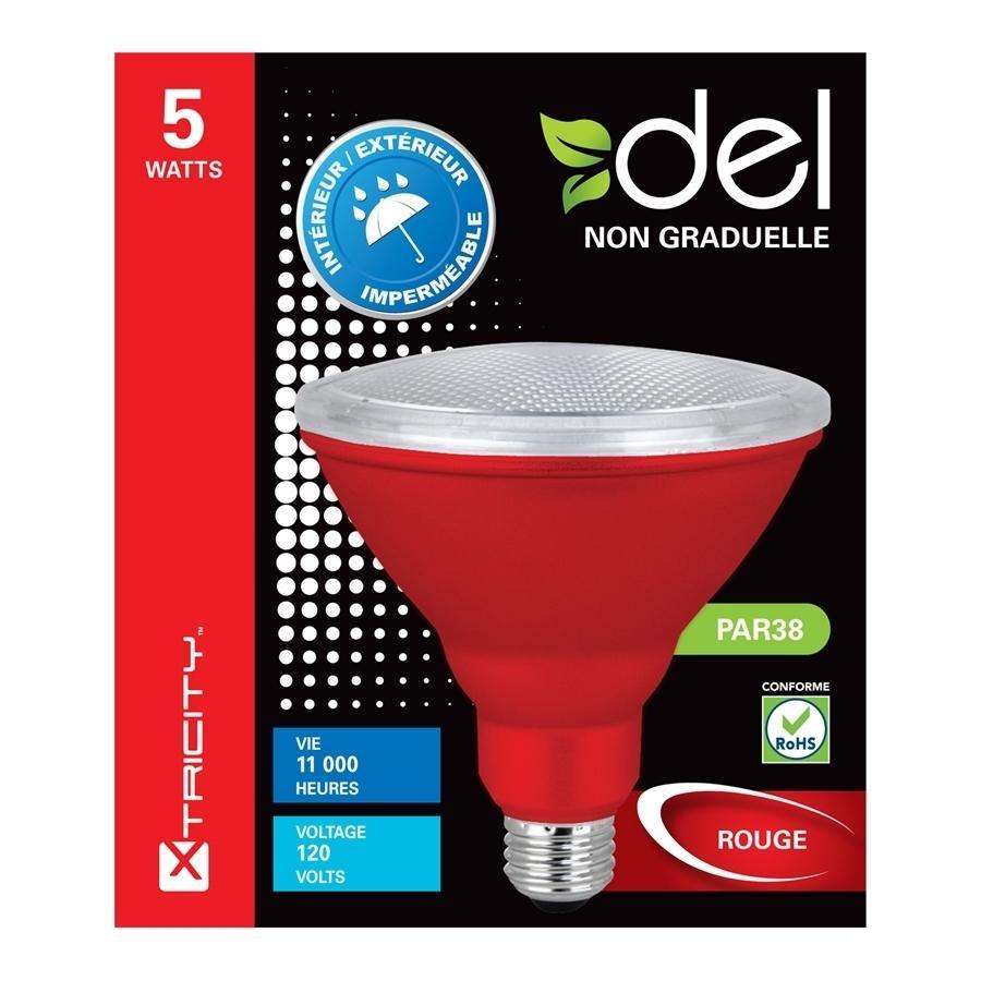 Xtricity Ampoule DEL PAR38/7W/120V/Rouge/Intérieur et Extérieur 1 Un - Simple Boutique