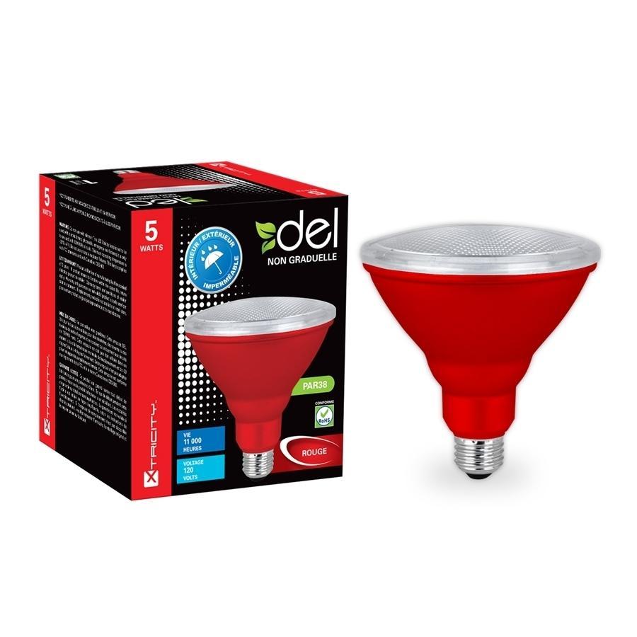 Xtricity Ampoule DEL PAR38/7W/120V/Rouge/Intérieur et Extérieur 1 Un - Simple Boutique