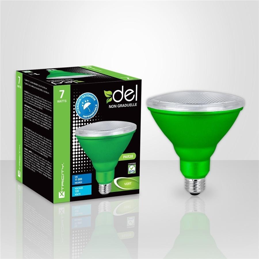 Xtricity Ampoule DEL PAR38/7W/120V/Vert/Intérieur et Extérieur 1 Un - Simple Boutique