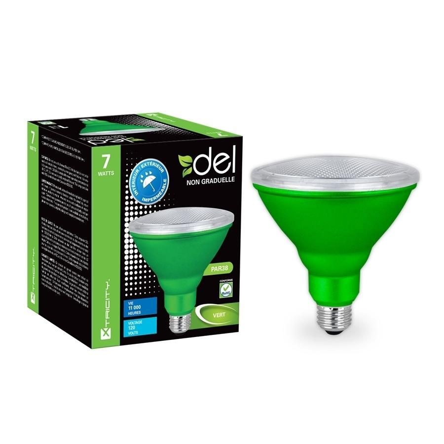 Xtricity Ampoule DEL PAR38/7W/120V/Vert/Intérieur et Extérieur 1 Un - Simple Boutique